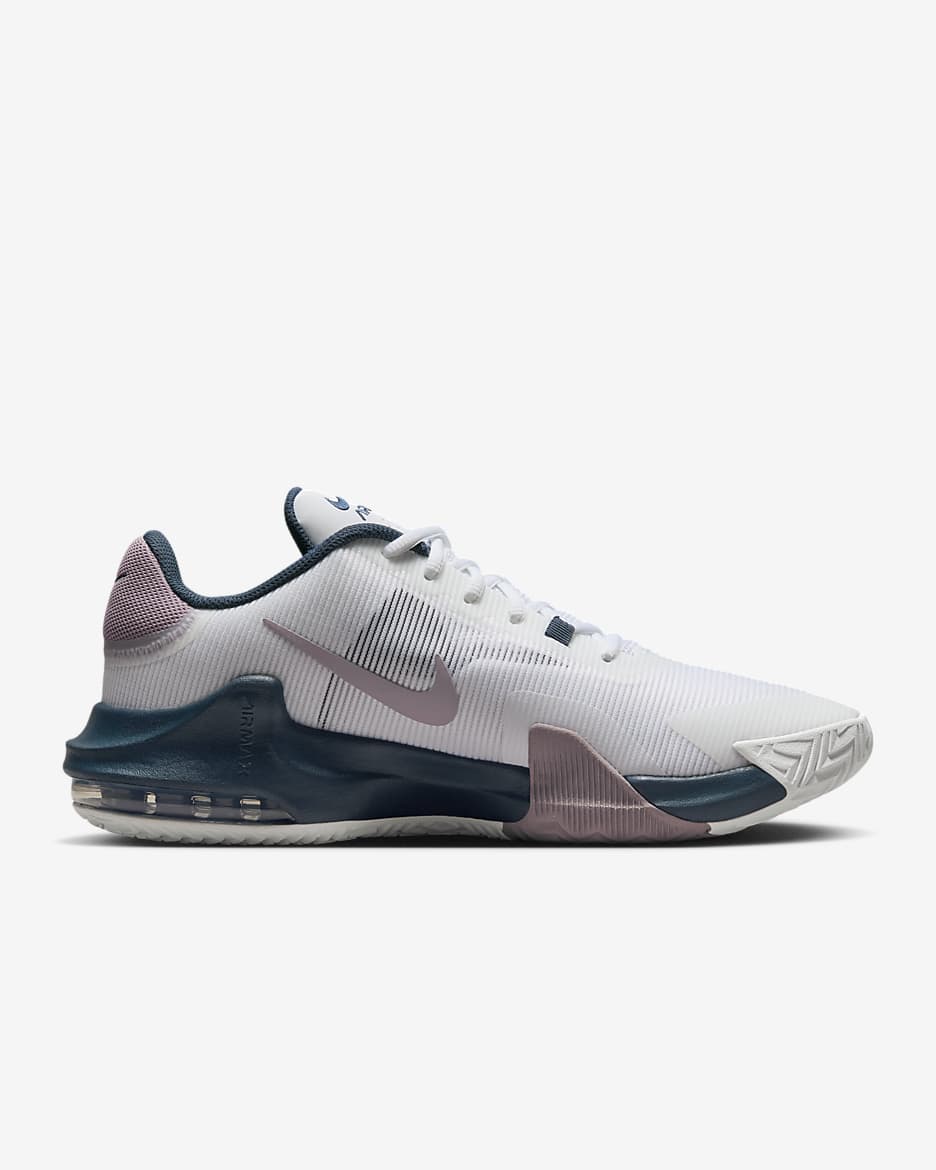 Nike Impact 4 Basketball Shoes - White/Armory Navy/Football Grey/Light Violet Ore