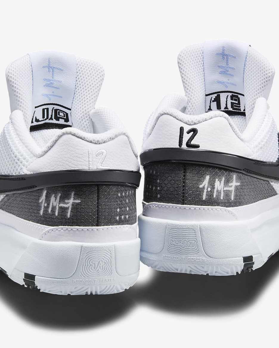 Ja 1 Big Kids' Basketball Shoes - White/White/Black