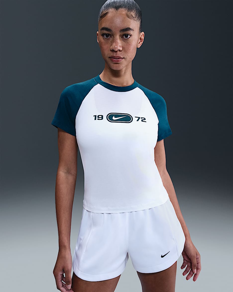 Nike Sportswear Chill Knit Women's Slim Graphic T-Shirt - White/Blue Force