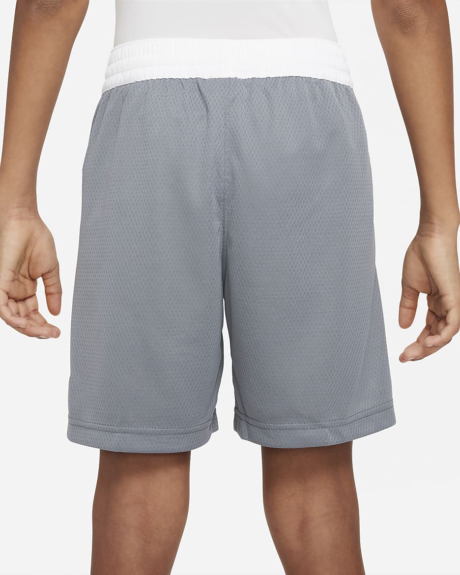 Nike Dri-FIT Big Kids' (Boys') Basketball Shorts - Smoke Grey/White/White