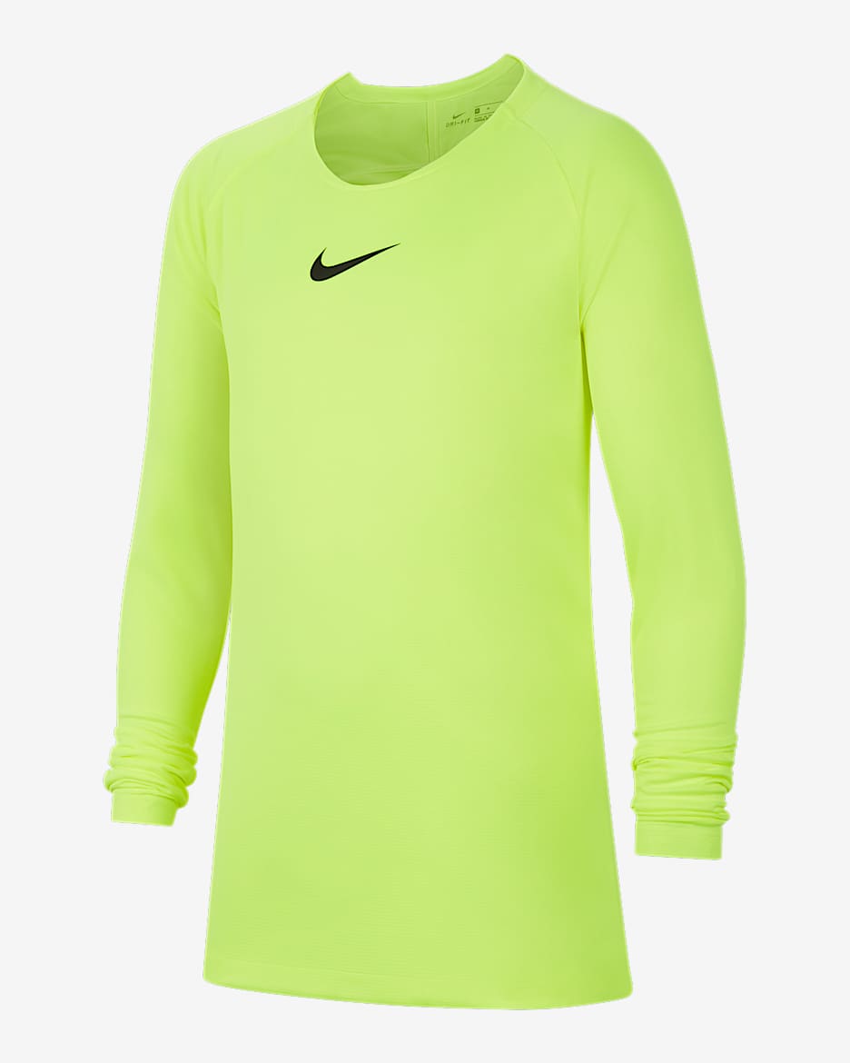 Nike Dri-FIT Park First Layer Kids' Soccer Jersey - Volt/Black