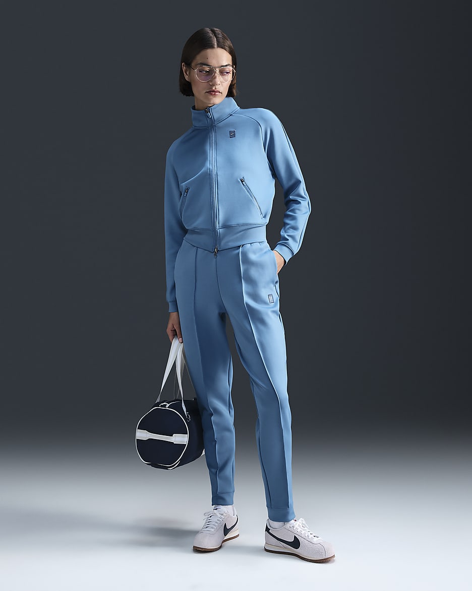Pantaloni da tennis in maglia NikeCourt Dri-FIT - Donna - Aegean Storm