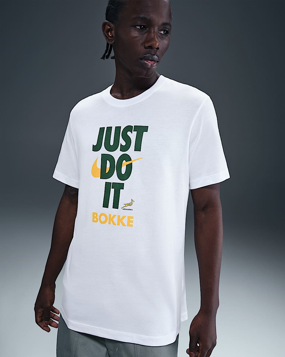 Ανδρικό T-Shirt ράγκμπι Springboks Nike - Λευκό/University Gold