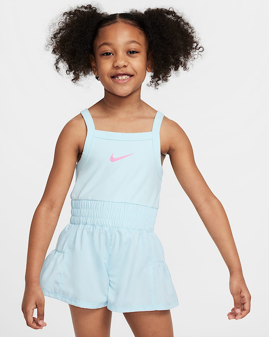 Nike Dri-FIT Sunny Swoosh Little Kids' Runsie Romper - Glacier Blue