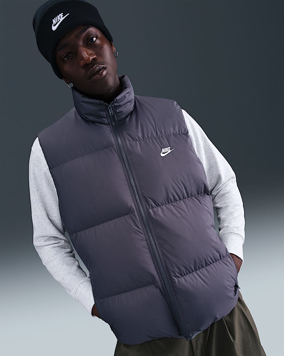 Nike Sportswear Club Men's Therma-FIT Puffer Vest - Iron Grey/White