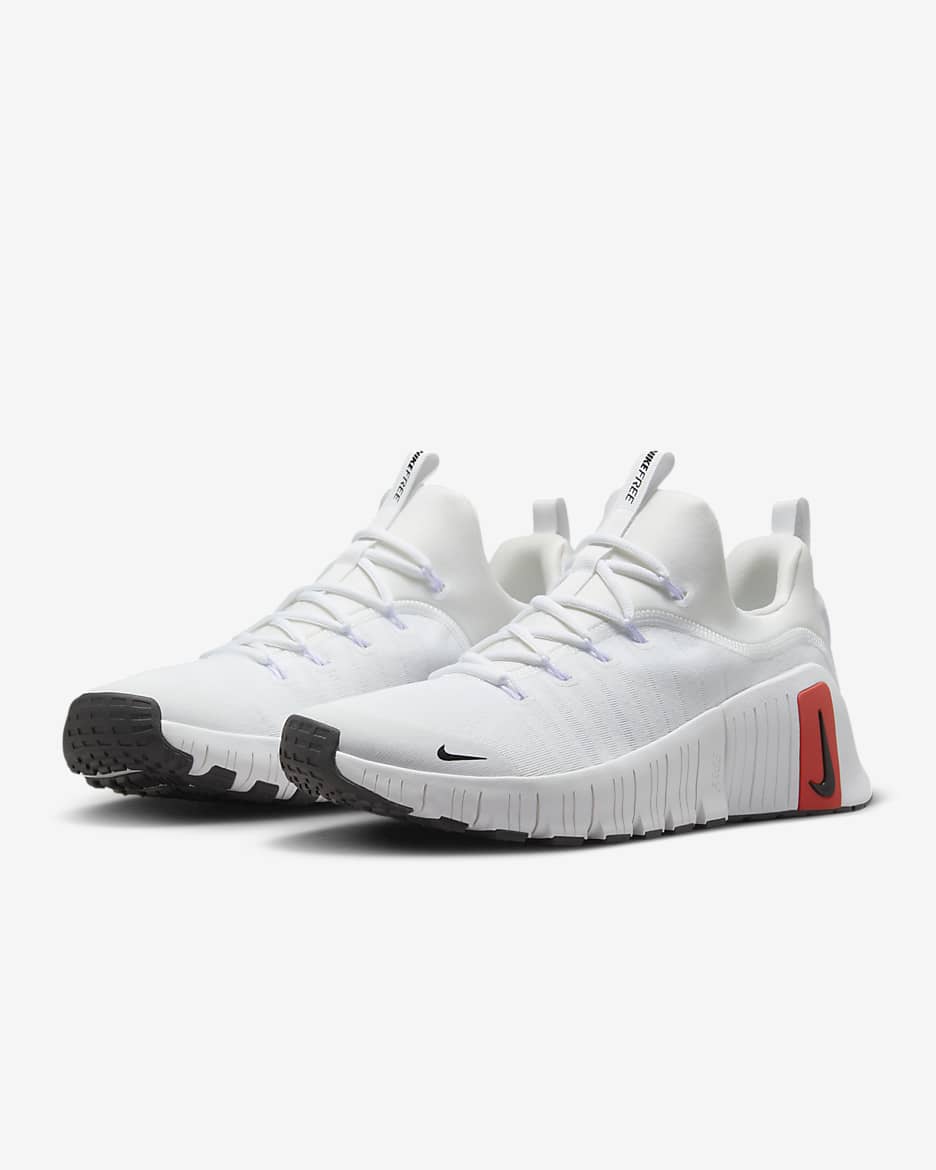 Nike Free Metcon 6 Men's Workout Shoes - White/Picante Red/Pure Platinum/Black