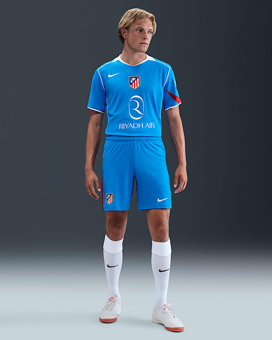 Atlético Madrid 2025/26 Stadium Third Men's Nike Dri-FIT Total 90 Football Replica Shorts - Photo Blue/White
