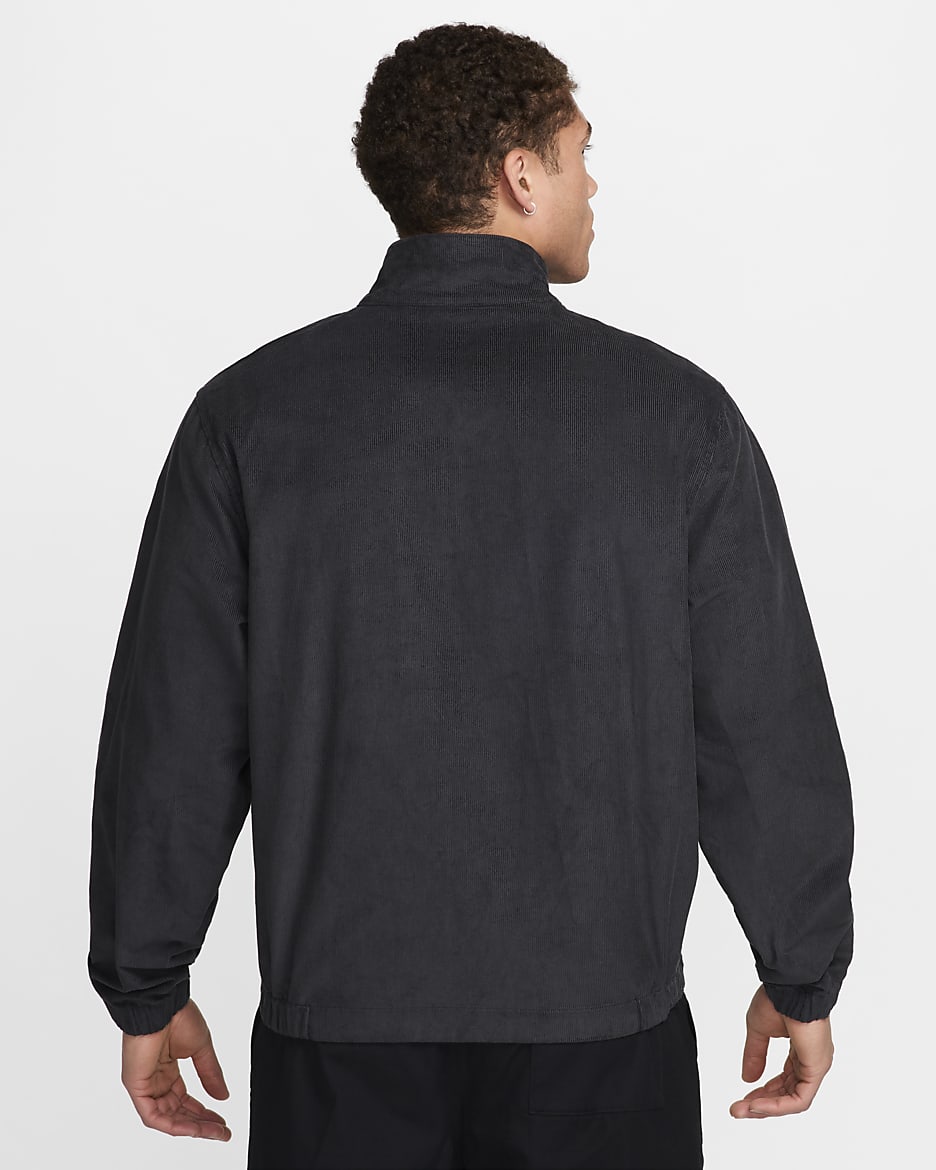 Veste Harrington en velours côtelé Nike Sportswear Club pour homme - Noir/Blanc