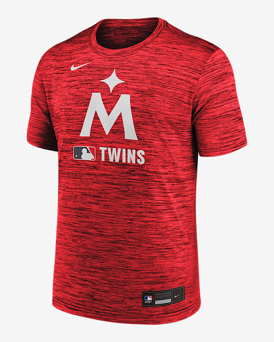 Playera Nike Dri-FIT de la MLB para hombre Minnesota Twins Authentic Collection Velocity - Rojo