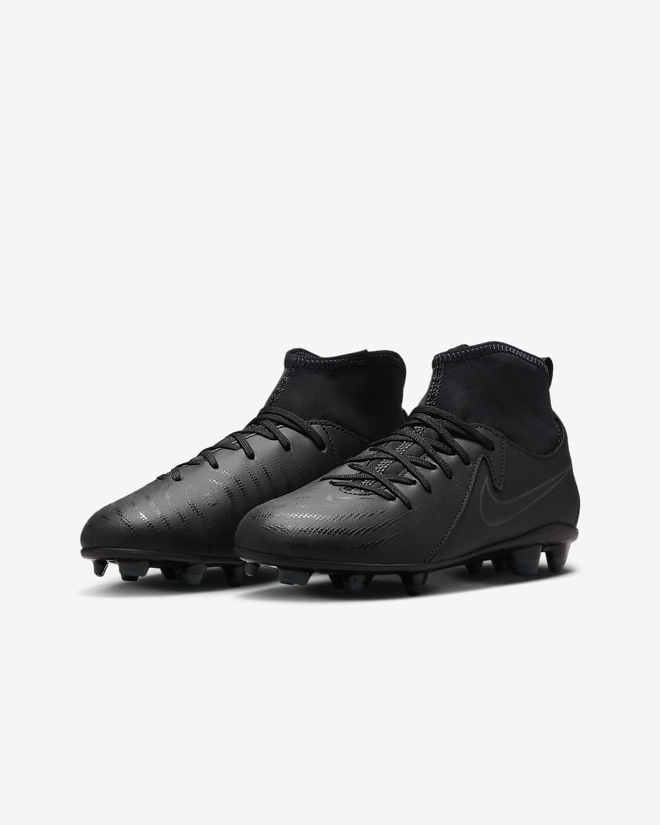 Nike Jr. Phantom Luna 2 Club Younger/Older Kids' MG High-Top Football Boot - Black/Deep Jungle/Black