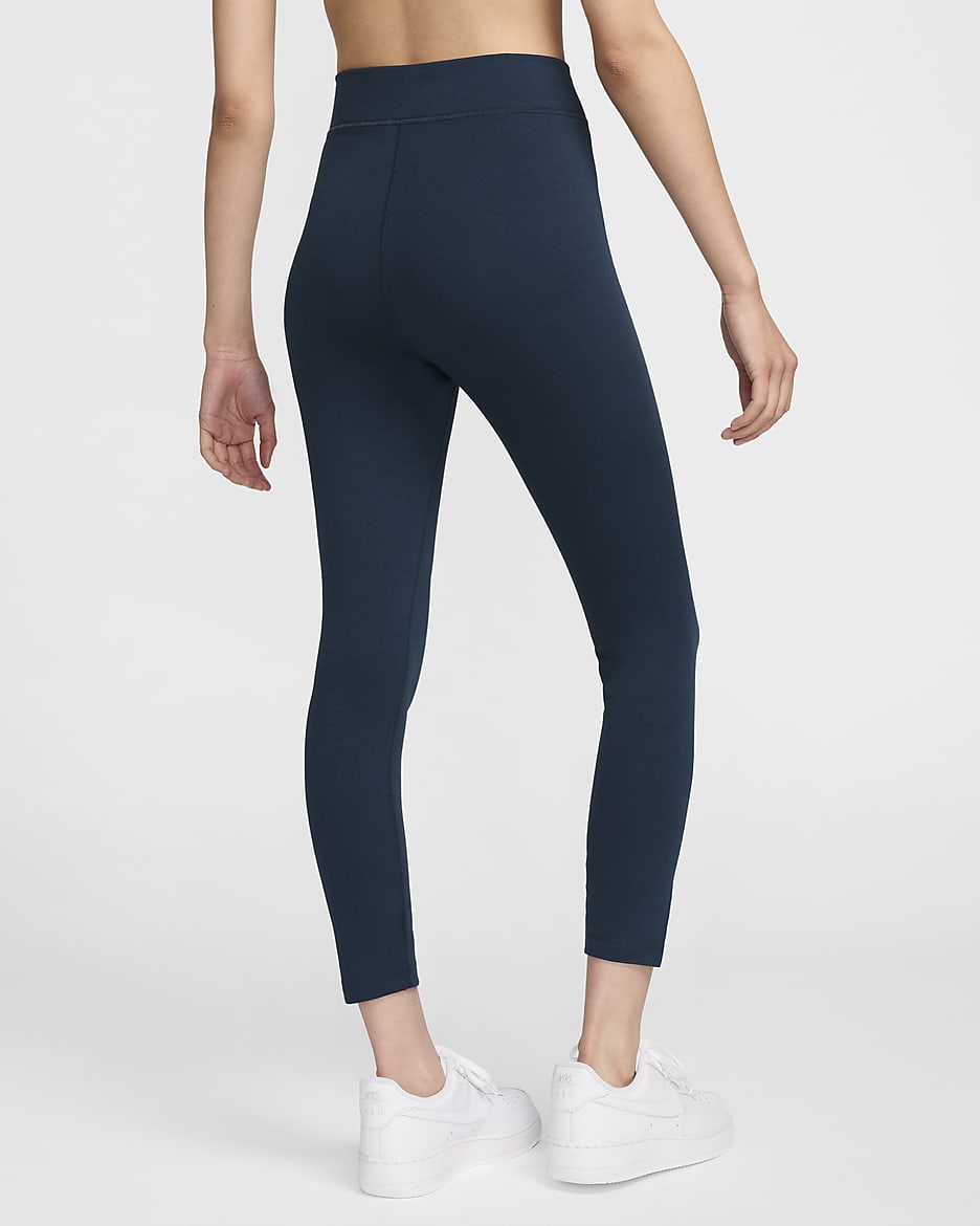 Nike Sportswear Classic leggings i 7/8 lengde med høyt liv til dame - Armory Navy/Sail