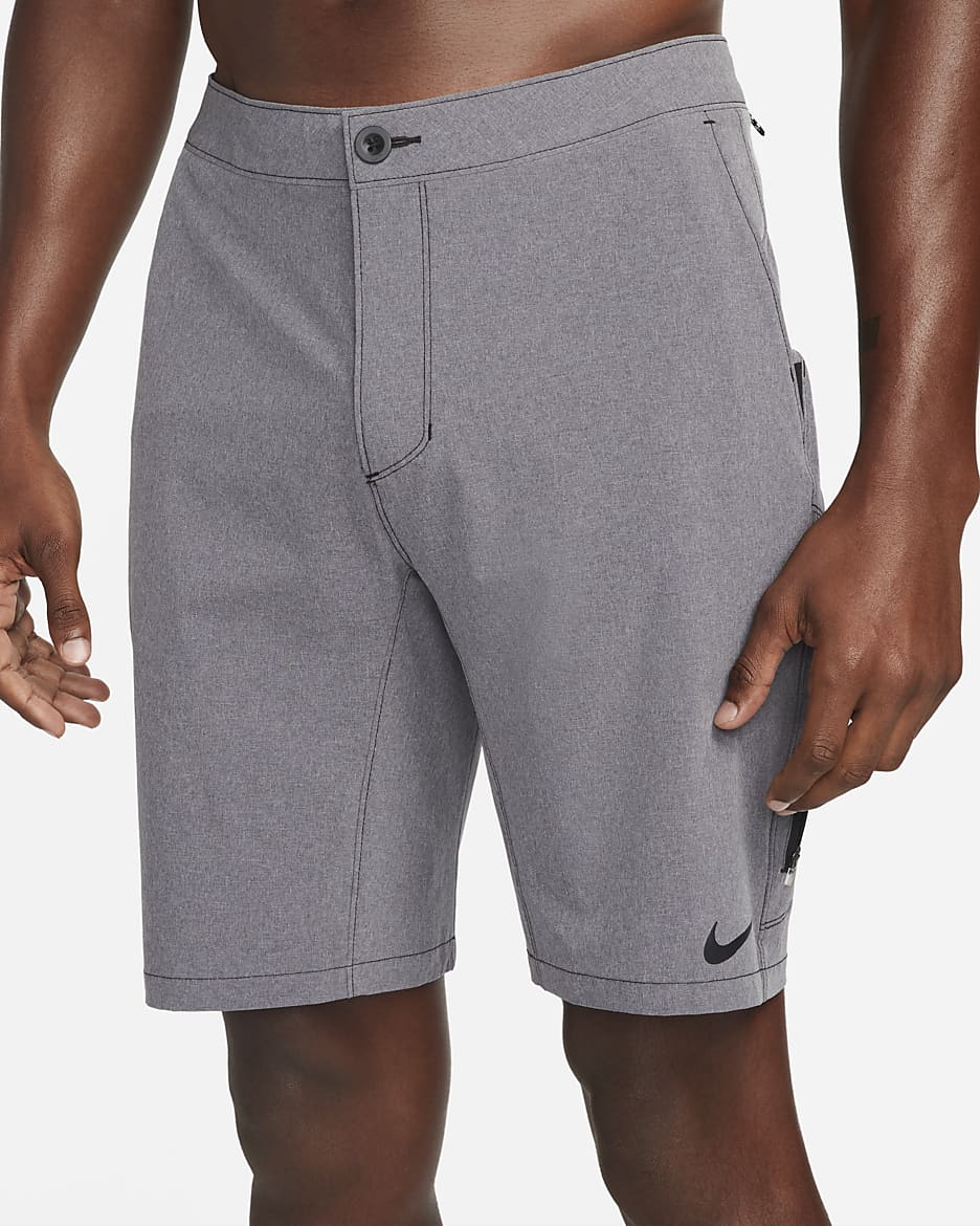 Nike Flow Men's 23cm (approx.) Hybrid Swimming Shorts - Dark Grey Heather/Black