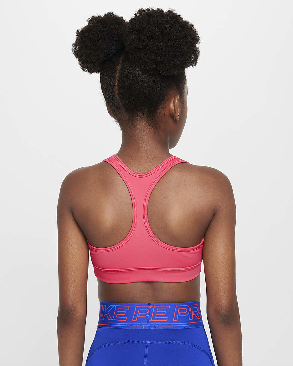 Nike Swoosh Older Kids' (Girls') Sports Bra - Aster Pink/White