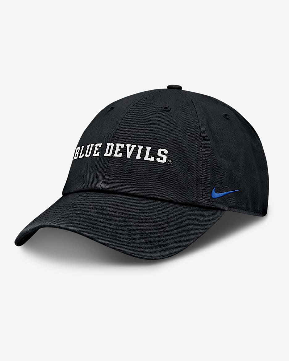 Duke Blue Devils Core Club Mascot Wordmark Men's Nike College Adjustable Hat - Black