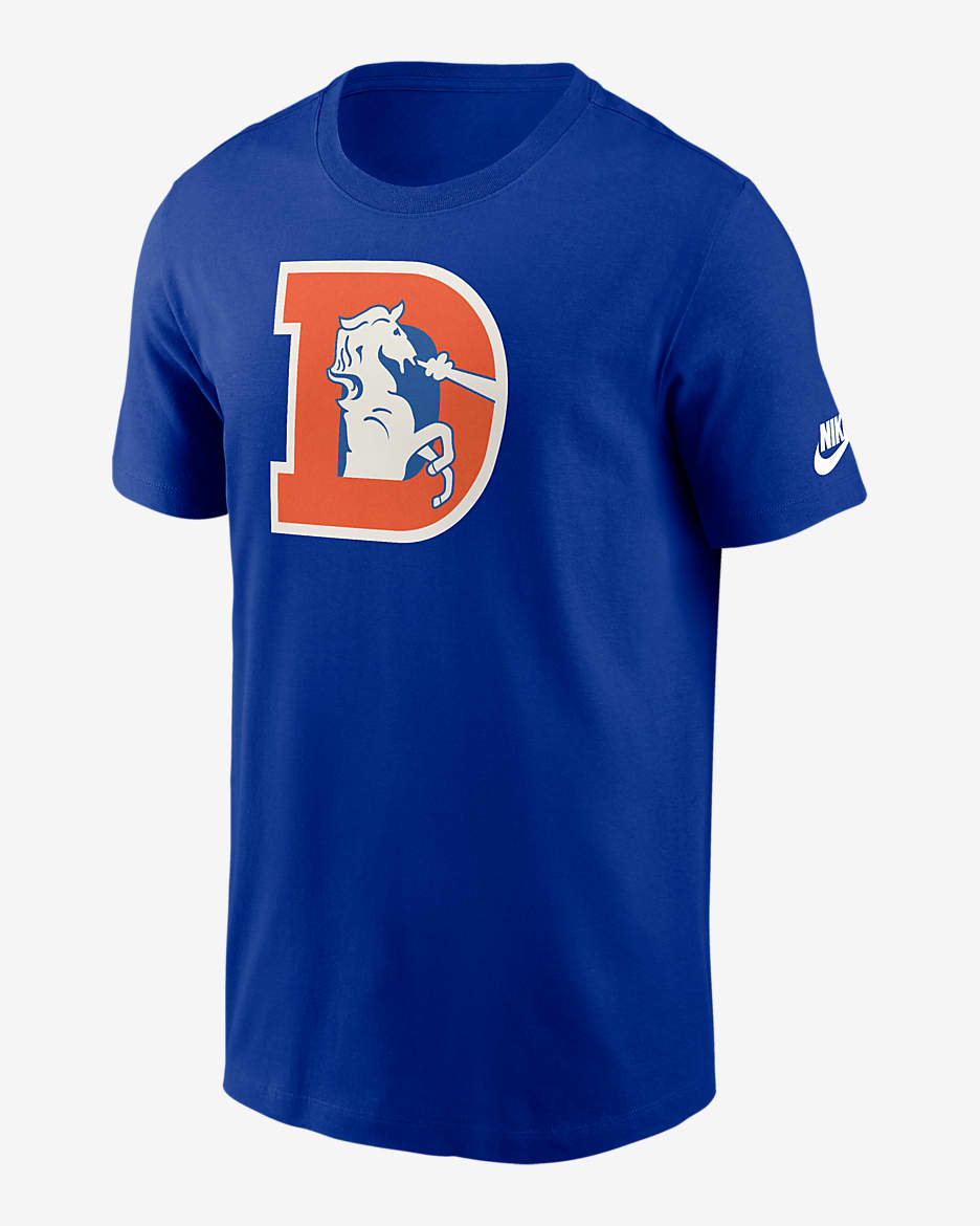 Denver Broncos Rewind Logo Essential Men's Nike NFL T-Shirt - Royal