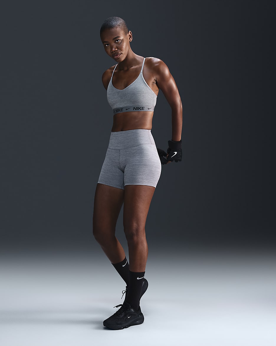 Nike One Women's High-Waisted 5" Biker Shorts - Smoke Grey/Heather/Black