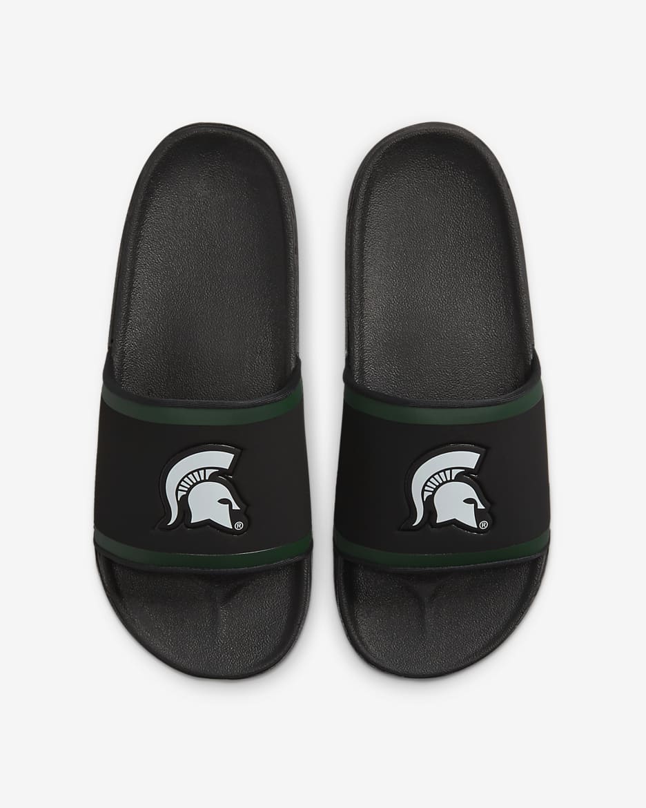 Chancla Nike Offcourt (Michigan State) - Negro/Verde pro/Blanco