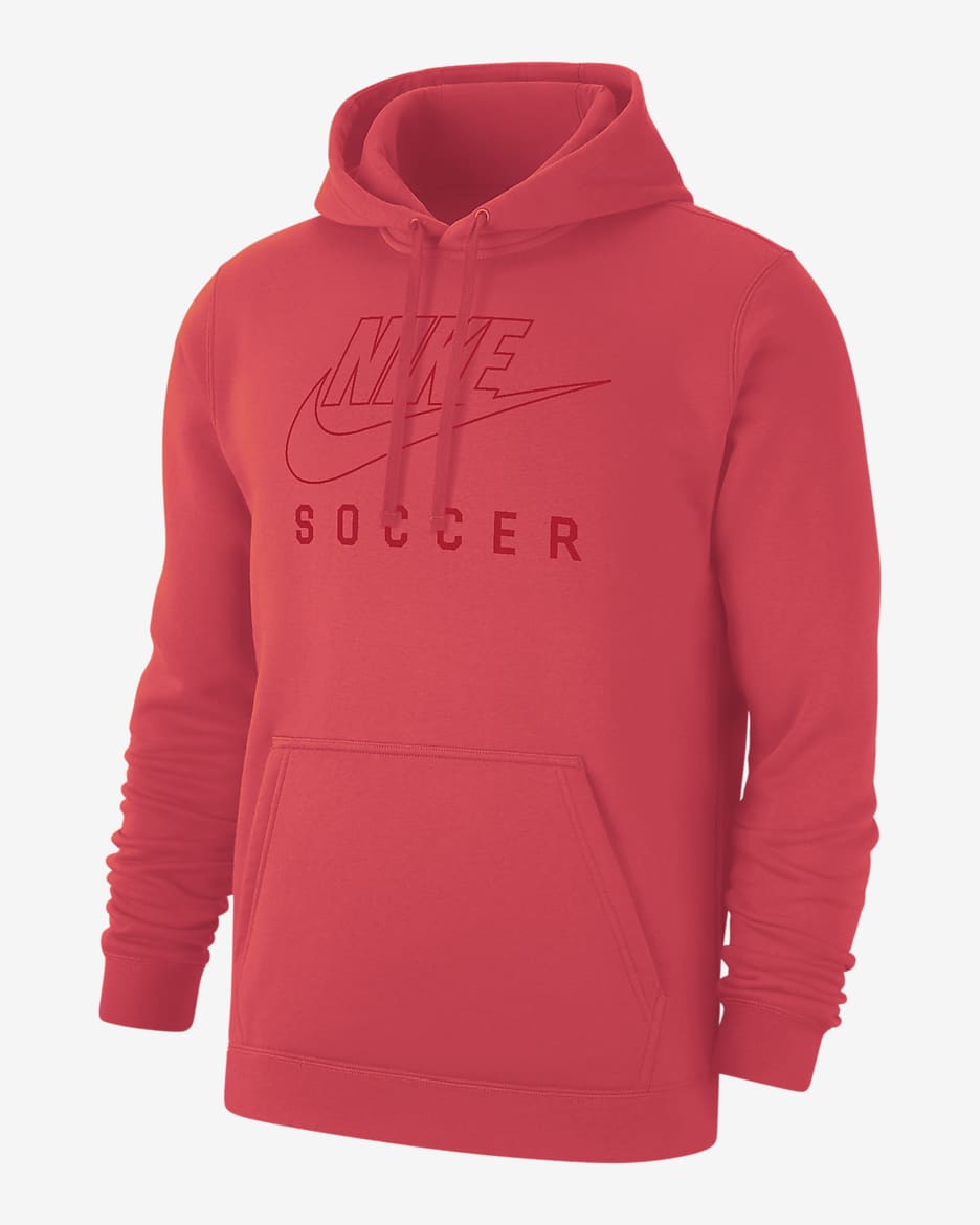 Sudadera con gorro sin cierre de fútbol para hombre Nike Swoosh Club Fleece - Brasa resplandor