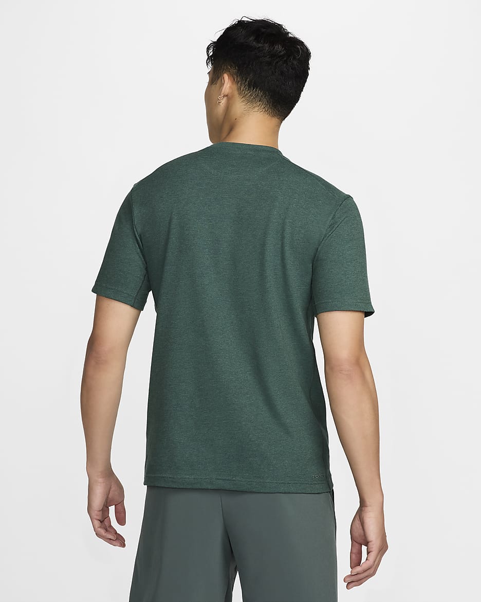 Nike Primary Swoosh Men's Dri-FIT Short-Sleeve Versatile Top - Vintage Green/Bicoastal/Heather/Black