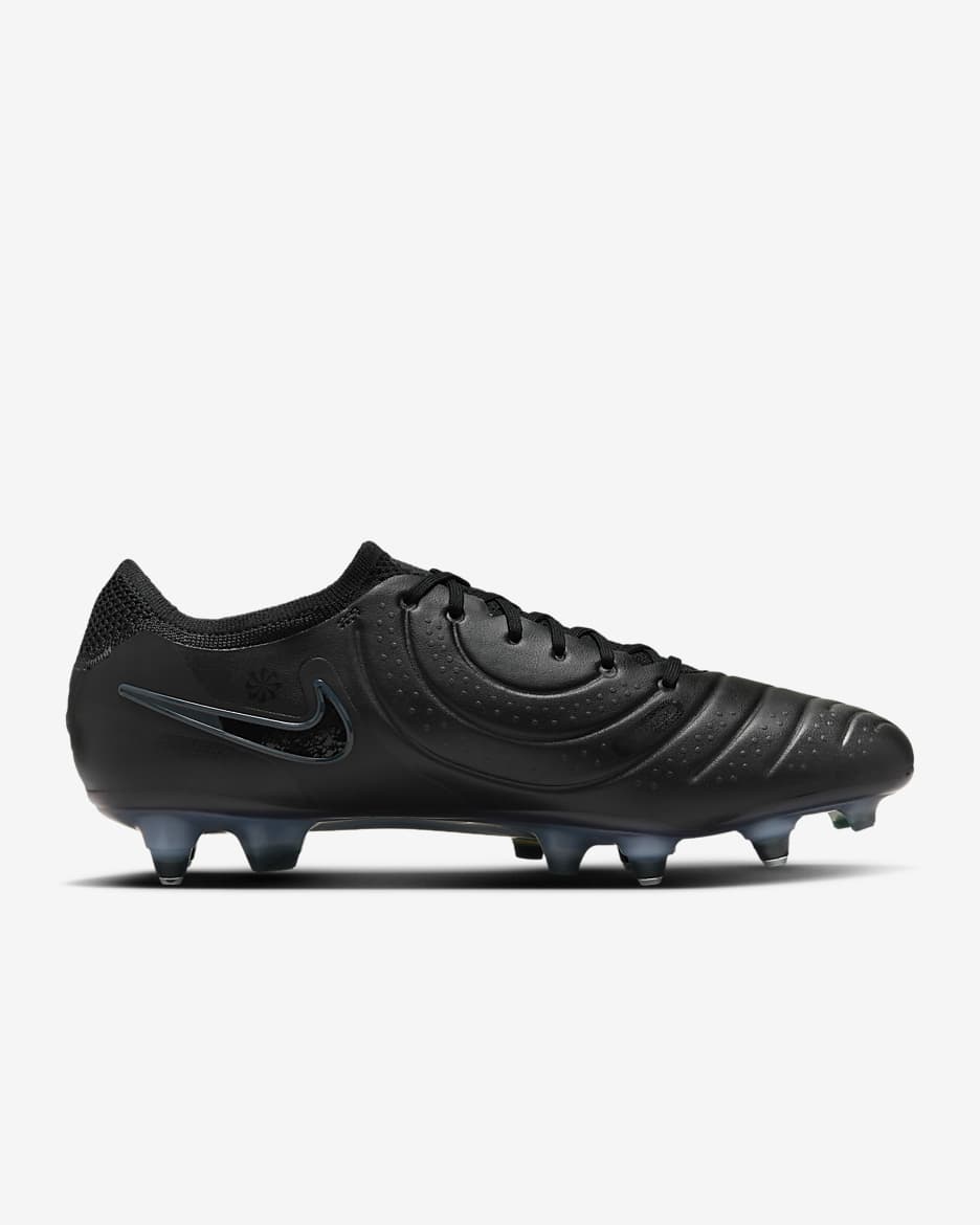 Chaussure de foot basse à crampons pour terrain gras Nike Tiempo Legend 10 Elite - Noir/Deep Jungle/Noir