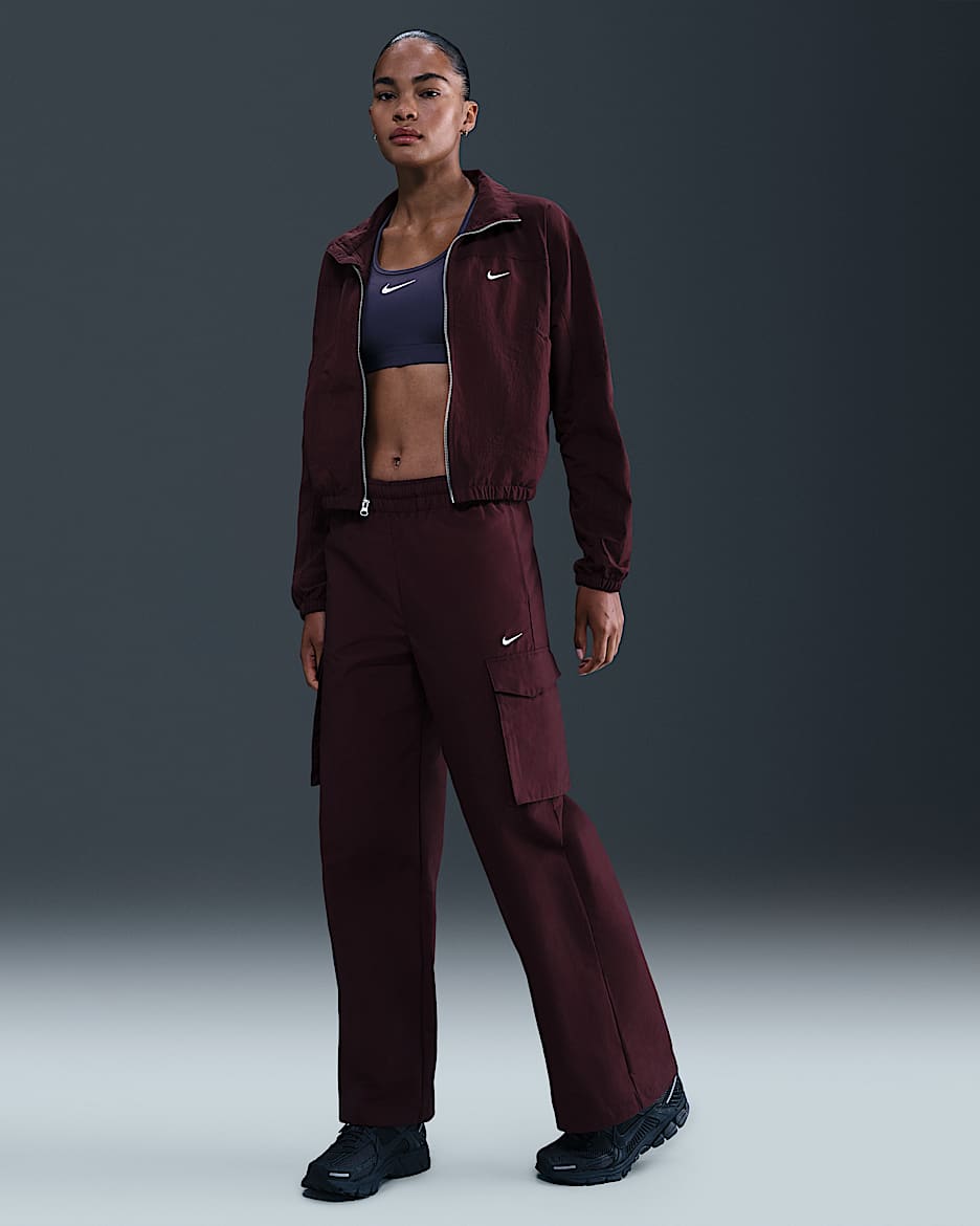 Nike Sportswear Everything Wovens Women's Mid-Rise Cargo Pants - Burgundy Crush/Sail