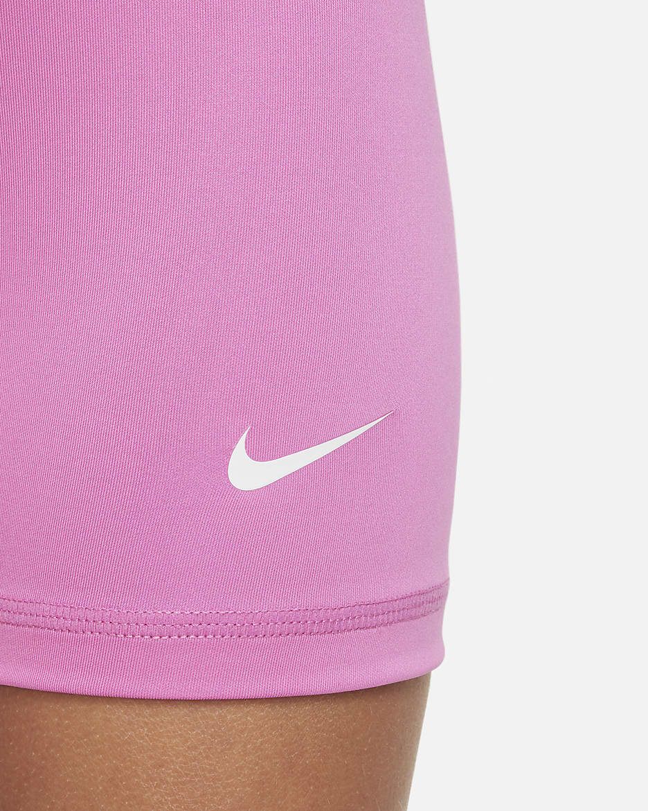 Nike Pro Big Kids' (Girls') Dri-FIT 5" Shorts - Playful Pink/White