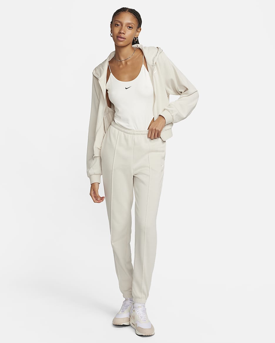 Nike Sportswear Chill Terry Women's Slim High-Waisted French Terry Tracksuit Bottoms - Light Orewood Brown/Sail