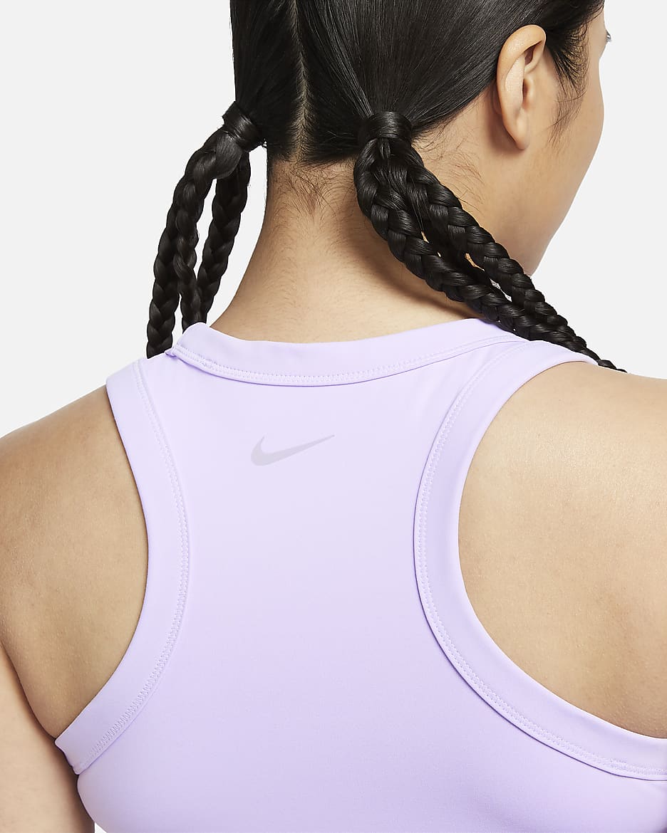 Nike One Fitted Women's Dri-FIT Cropped Tank Top - Lilac Bloom/Black