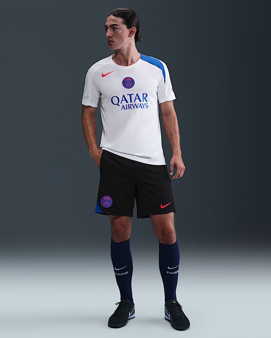 Paris Saint-Germain Strike Third Men's NIke Dri-FIT Total 90 Football Knit Shorts - Black/Hyper Royal/Global Red