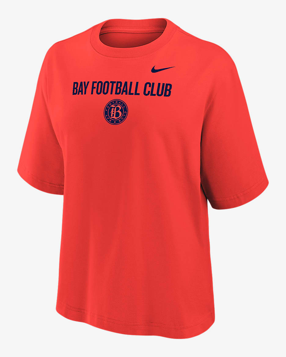 Bay FC Women's Nike NWSL Boxy T-Shirt - Coral