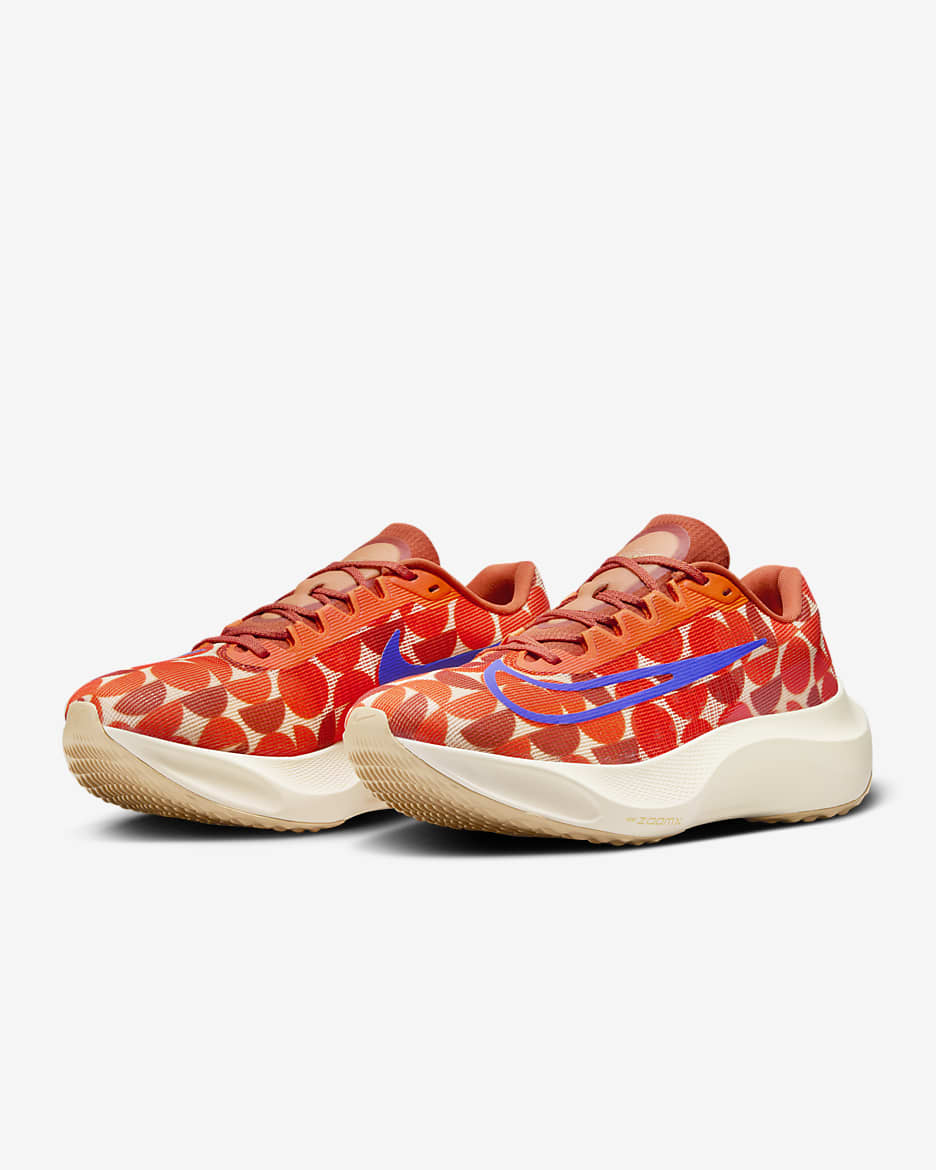 Nike Zoom Fly 5 Premium Men's Road Running Shoes - Safety Orange/Burnt Sunrise/Sesame/Hyper Royal