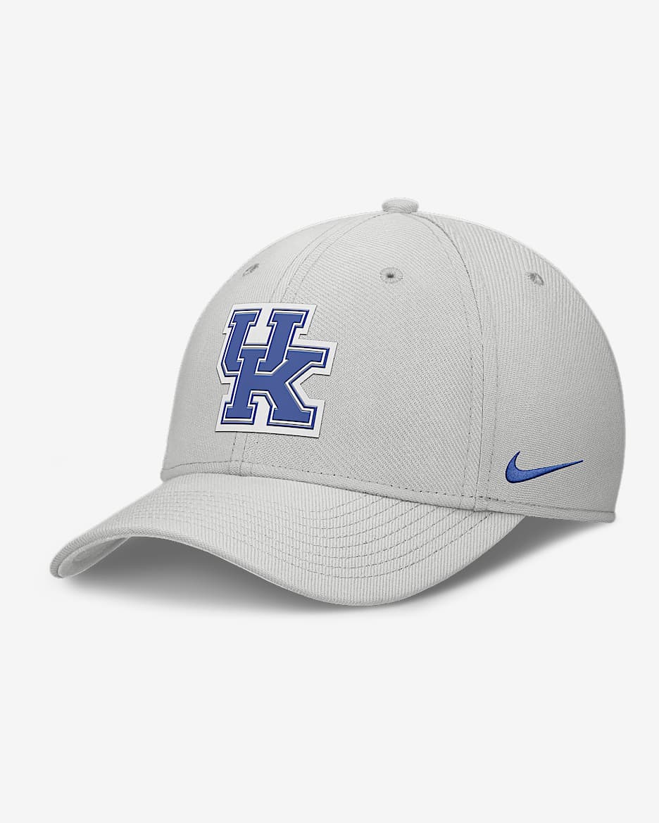 Gorra universitaria Nike Dri-FIT para hombre Kentucky Rise Practice Swoosh - Gris