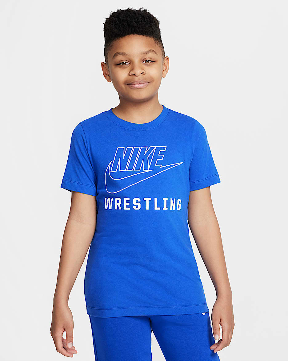 Playera de lucha para niños talla grande Nike Swoosh - Royal juego