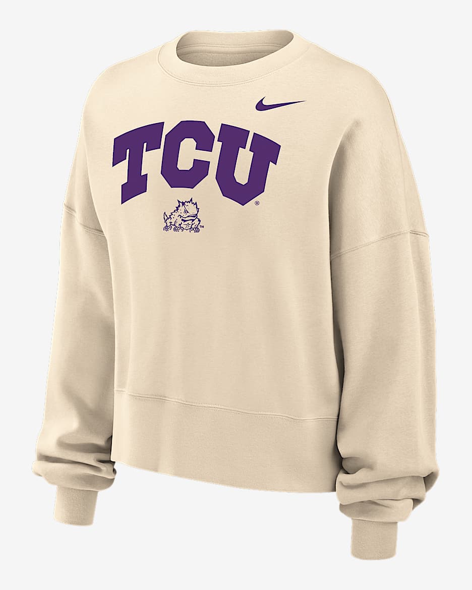 TCU Phoenix Fleece Women's Nike College Crew-Neck Sweatshirt - Natural