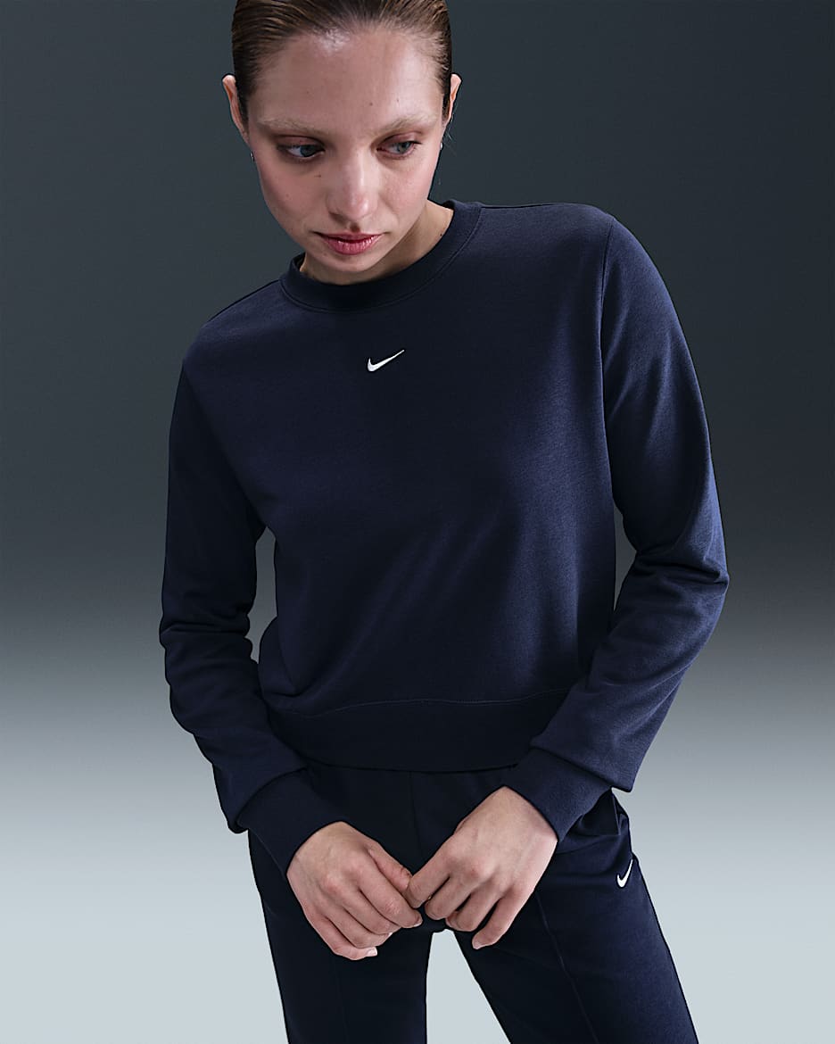 Nike Sportswear Chill Terry Women's Crew-Neck French Terry Sweatshirt - Midnight Navy/Sail