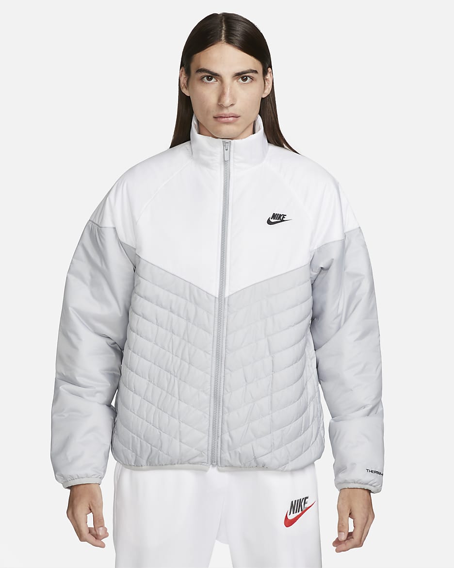 Nike Sportswear Windrunner Men's Therma-FIT Water-Resistant Puffer Jacket - Light Smoke Grey/White/Black