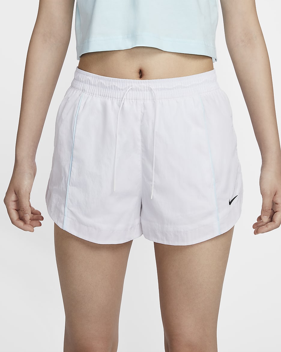 Nike Windrunner Women's Mid-Rise 5cm (approx.) Woven Shorts - White/Black