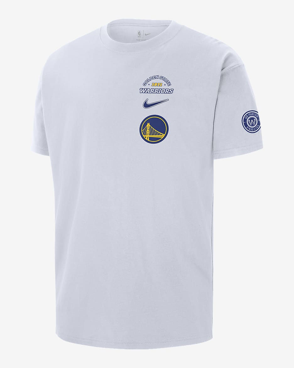 Playera Nike NBA para hombre Golden State Warriors Courtside - Blanco