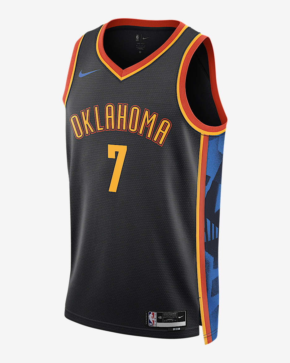 Chet Holmgren Oklahoma City Thunder 2024/25 City Edition Men's Nike Dri-FIT NBA Swingman Jersey - Black