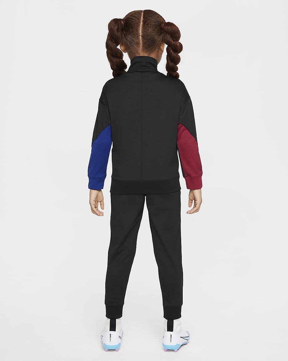 Stickad fotbolltracksuit FC Barcelona Strike Nike Dri-FIT för barn - Svart/Noble Red/Deep Royal Blue/Light Orewood Brown