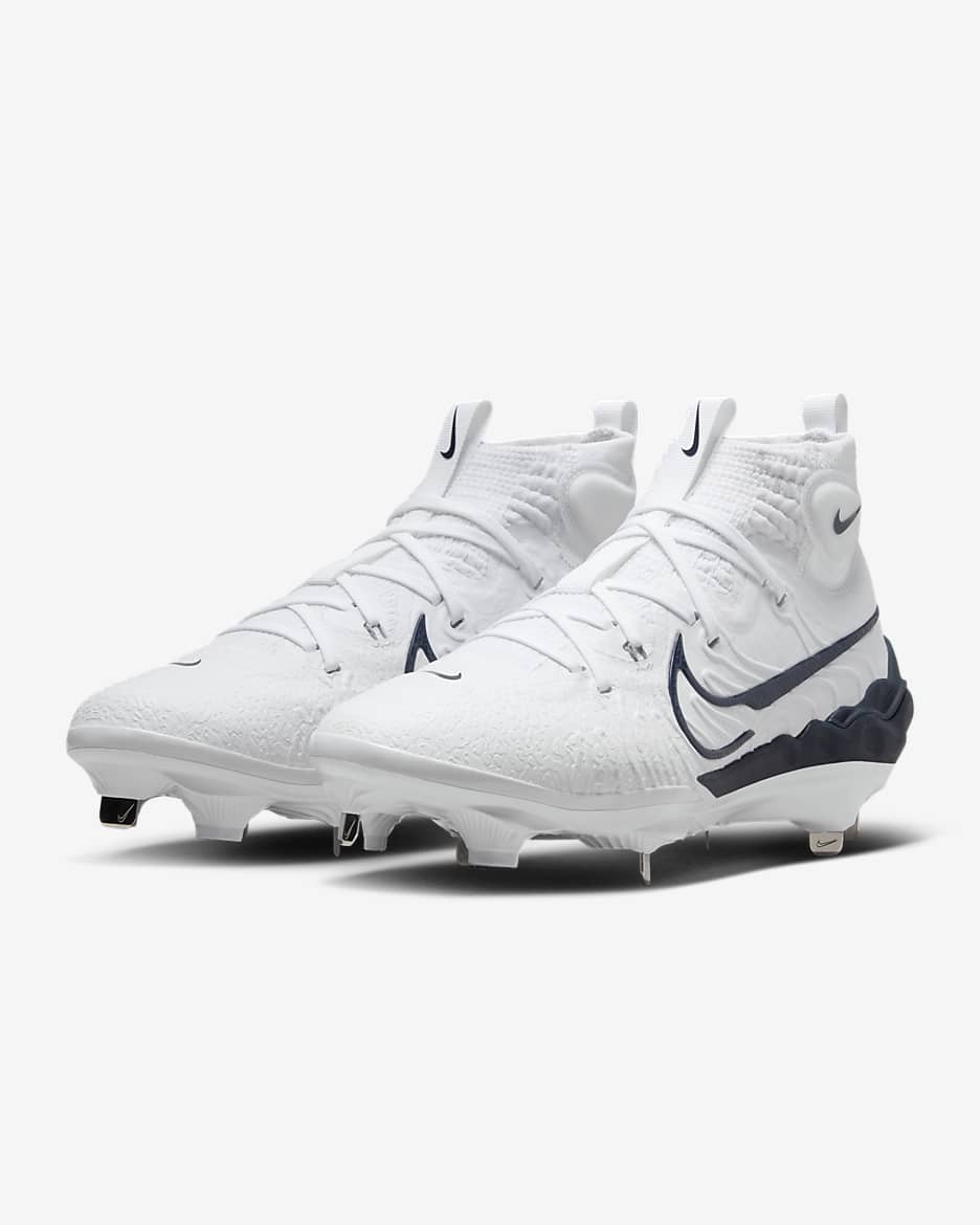 Tacos de béisbol para hombre Nike Alpha Huarache NXT - Blanco/Platino puro/Azul marino medianoche