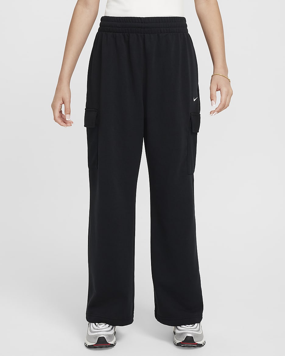 Nike Sportswear Pantalons oversized de teixit Fleece Dri-FIT - Nena - Negre