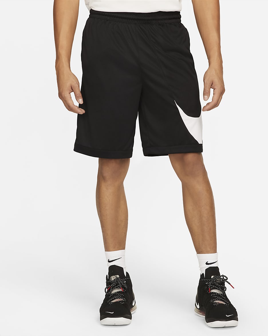 Nike Dri-FIT 男款籃球褲 - 黑色/黑色/白色