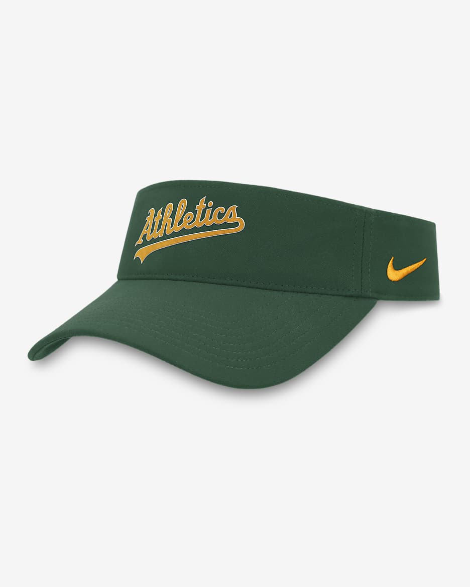 Visera Nike Dri-FIT MLB para hombre Oakland Athletics Wordmark - Verde