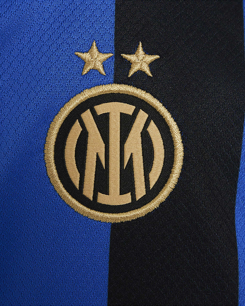 Inter Milan 2024/25 Stadium (hjemmedrakt) Nike Football Replica draktsett i tre deler til små barn - Lyon Blue/Svart/Lyon Blue/Hvit