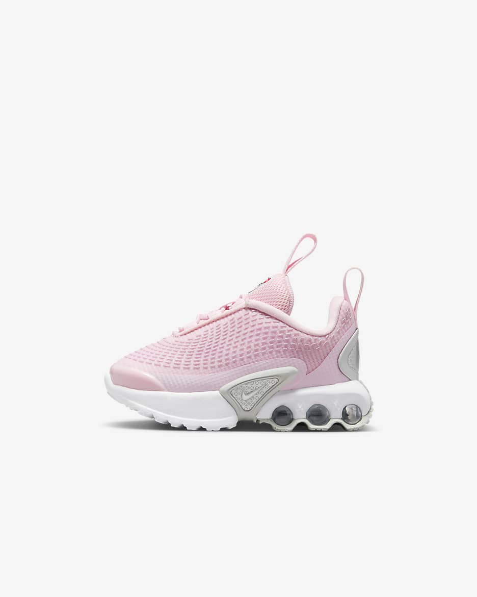 Tenis para bebé e infantil Nike Air Max Dn - Espuma rosa/Rosa Pálido/Blanco/Plata metalizado