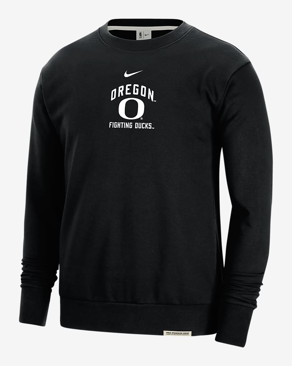 Sudadera de cuello redondo universitaria Nike de tejido Fleece para hombre Oregon Standard Issue - Negro