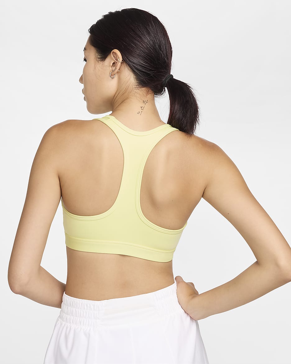 Nike Swoosh Medium Support Women's Padded Logo Sports Bra - Life Lime/Volt/Bright Cactus