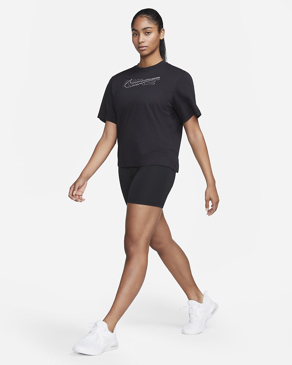 Nike Dri-FIT One Women's High-Waisted 18cm (approx.) Biker Shorts - Black/White