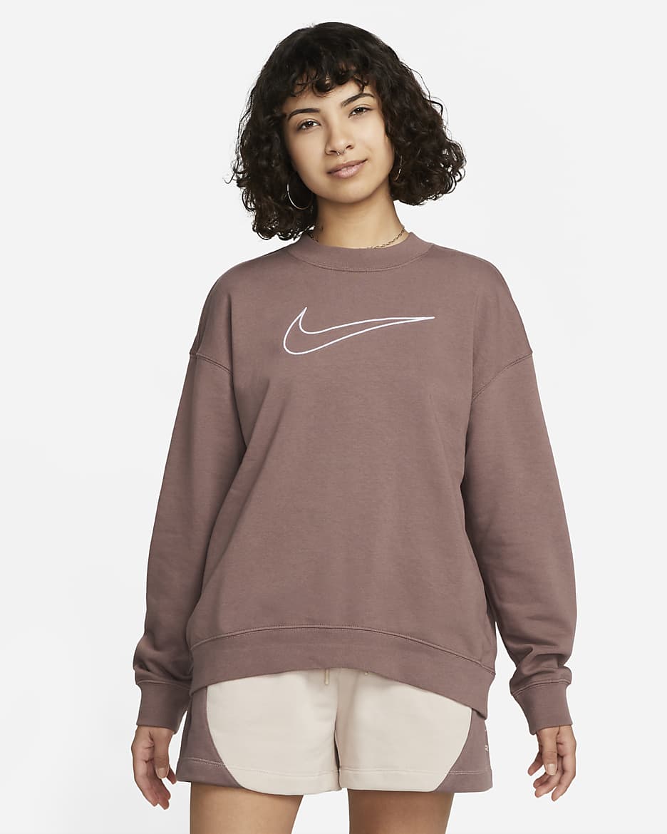 Sudadera de cuello redondo con gráfico para mujer Nike Dri-FIT Get Fit - Eclipse ciruela/Blanco